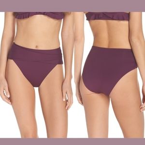 NWT Becca Color Code Crossover‎ High Waist Bikini Bottoms Merlot [SZ Small ]